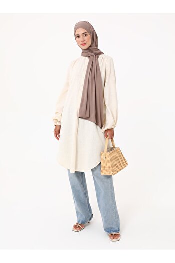 Refka Soft Key Pat Detailed Long Tunic - Vanilla -