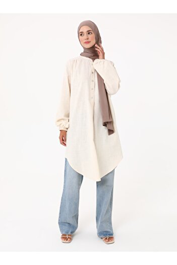Refka Soft Key Pat Detailed Long Tunic - Vanilla -