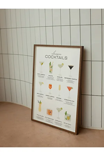 studio duha Classic Cocktails - Classic Cocktails Poster - Frameless Modern Painting - Kitchen Bar Decor