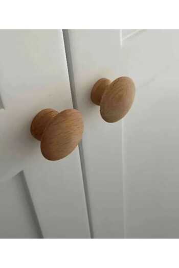 islamoğlumobilya 12 Pcs Furniture Handle, Natural Raw Wood Cork Button Handle Hornbeam