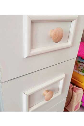 islamoğlumobilya 12 Pcs Furniture Handle, Natural Raw Wood Cork Button Handle Hornbeam