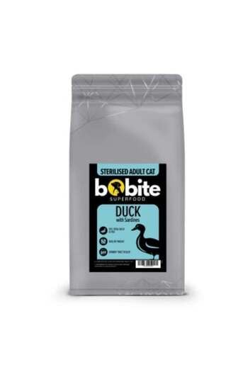 Bobite Dry food for sterilized cats, SuperFood, Duck and Sardines, grain-free 1.5kg