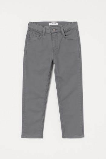 Magu Boys' Gray Cotton Trousers - Straight Cut Comfortable Fit