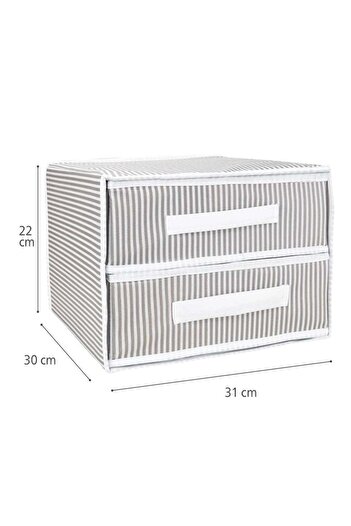 Hesaplı Kasa 2 Bölmeli Kumaş Çekmece Organizer – 31 x 30 x 22 cm