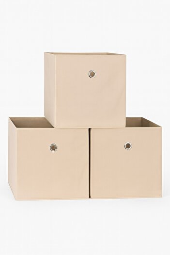 Hesaplı Kasa Shelf Organizer Set of 3, Organizer Organizer Box, Beige