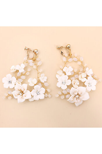 OEM Boho wedding earrings with crystals and pearls