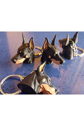 genomera Doberman Head Keychain