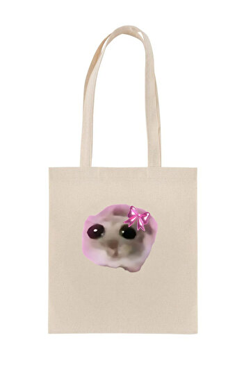 Namgo Sad Hamster Printed Cloth Bag