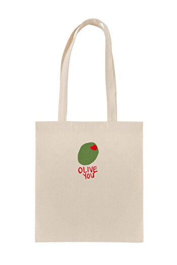 Namgo Olive You Printed Cloth Bag
