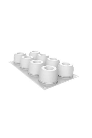 silikomart Silicone mold for single-serving cakes, Secret 110, 8 cavities, Ø 62 × 49mm, 110 ml