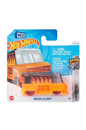 HOT WHEELS Masinuta Metalica Hot Wheels Brickin' Delivery, Colectia HW Metro - Editia 2024, Portocaliu, 1:64