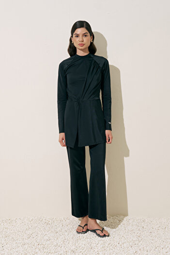 Manuka Knot Detail Jumpsuit Swimsuit Black