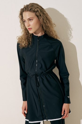 Manuka Zipped Tested Dress Swimsuit Black