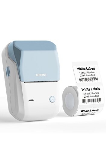 NiiMbot B1 Label Maker with Tape, 2" Portable Sticker Printer for Home, School, Business, Blue White