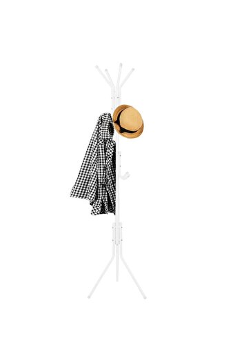 SERSIMO Sersimo metal tree hanger, 12 hooks, 177cm, white