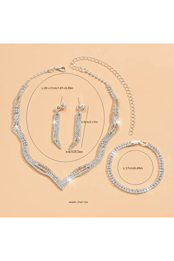 iyzi Sik Stone Jewelry Set for Women - Necklace, Earrings, Bracelet, Engagement and Engagement |   Daily Use