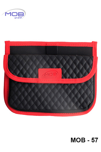 Mob Universal Car Visor Storage Bag with PU Leather and Multiple Organizer Pockets MOB-57 Red