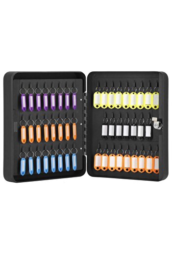 SERSIMO Steel metal box for 100 keys, equipped, 30x24x7cm, black