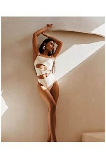 Mixbo One-Piece Swimsuit, Electric White, Size M