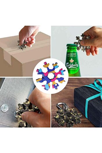 Anyingkai 18 in 1 DIY multi-function tool, metal, multicolor, 6 x 6 cm