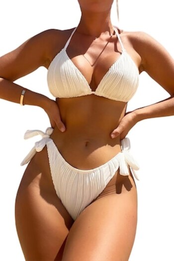Mixbo Three-Piece Swimsuit, White, Mixbo, Size S