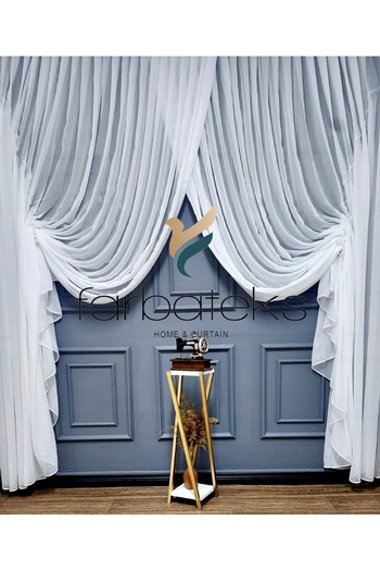 farbateks Crepe New Fashion Tulle Double Breasted Theater Echo Tulle Curtain