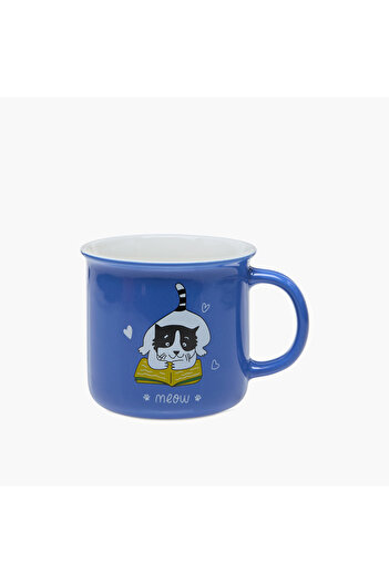 Lifestyle Cat Print Ceramic Mug - 400 ml