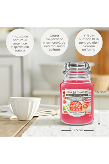 Yankee Candle Large Jar Scented Candle, Sugared Strawberries, 538gr.