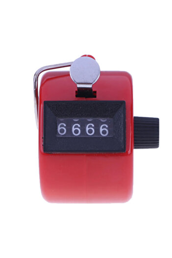 Choice7 Red Handheld 4 Digital Tally Counter Mechanical Manual Palm Clicker Number Count Assorted Tally Coun