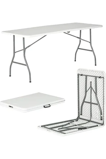 SKY TOUCH SKY-TOUCH Lightweight Folding Trestle Table, 180x75x75cm, Heavy-Duty Plastic Picnic and Camping Tabl
