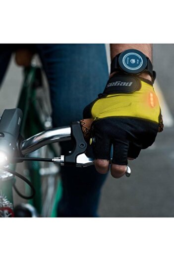 Pegas Cycling Gloves with LED Signal, XXXL, Yellow