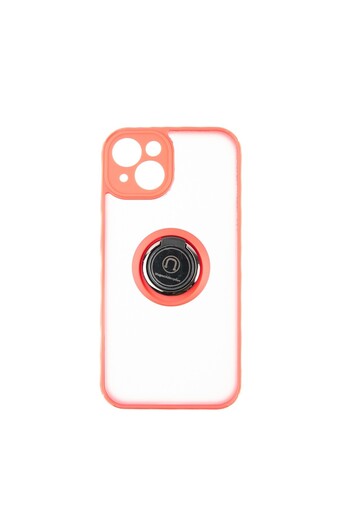 OEM Soft Shape Collection Back Cover With Ring Compatible with iPhone 13 - Red