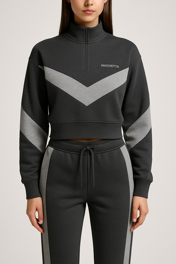 Machetta Women's Stand Collar Half Zipper Tracksuit Set