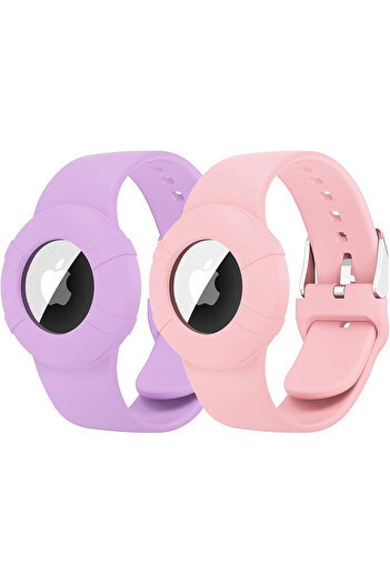 O Ozone Soft Silicone (2 Pack) Air Tag Wristband |Bracelet for Kids |Lightweight GPS Tracker Holder For Ap