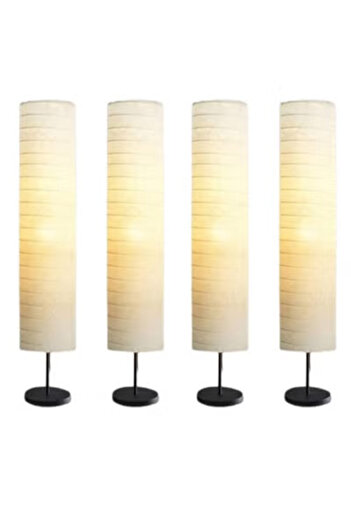 Taimi Pack Of 4 Stand Lamp for Living Room with Lamp Shade Beige Floor Lamps
