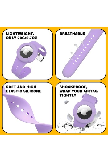 O Ozone Soft Silicone (2 Pack) Air Tag Wristband |Soft Silicone Bracelet for Kids , Lightweight GPS Tracker