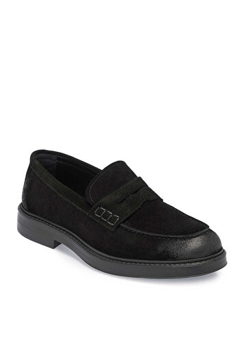 Tergan Siyah Hakiki Süet Deri Erkek Loafer - E24S1AY56971-A01