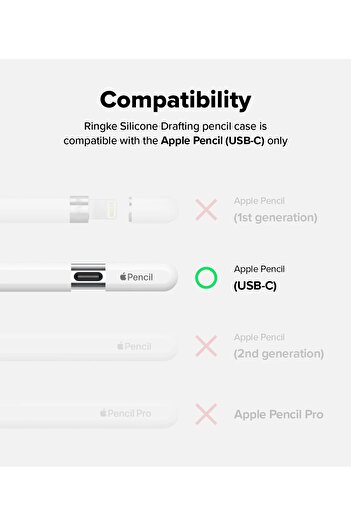 Ringke Apple Pencil USB-C Case | Silicone Drafting Pencil Case | Black