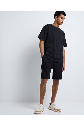 R&B Solid Shorts with Drawstring Waist