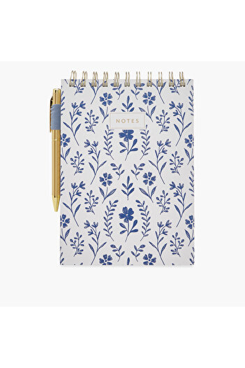 Lifestyle Floral Print Spiral Notepad with Pen