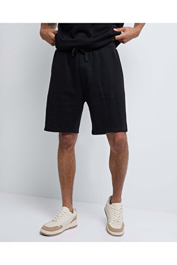 R&B Solid Shorts with Drawstring Waist