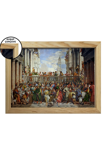 AND Ahşap Çerçeveli Rönesans Dönemi Temalı Tablo Üçlü MDF Poster Tablo Duvar Dekoru (21x30 cm)