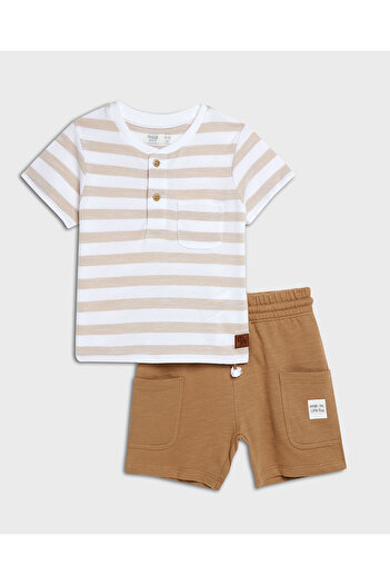 R&B Ivory TOP AND BOTTOM SET 0-24M