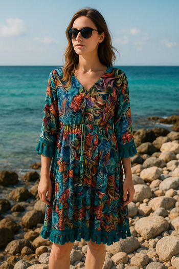 MODA Mixviscose Lace Detailed Tunic