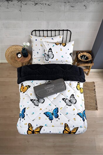 Sudemhome Μονό σετ ύπνου Welsoft Παπλωματάκι διπλής όψης Wellsoft Fluffy Fleece και σεντόνι 100x200