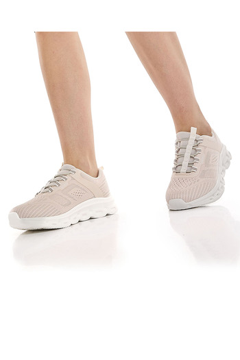 R&B Beige WoMen's's Knitted Lace Up Shoes