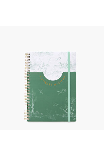Lifestyle Printed A5 Ruled Spiral Notebook with Pocket