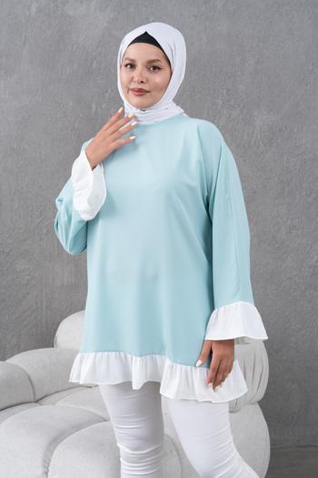 Fzd filizzade Garnished Ruffled Loose Tunic
