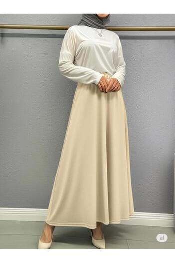 ECEYLÜL MODA Scuba Crepe Belle Lastic Flare Skirt(93-94cm Length)