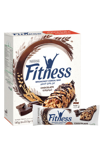 Nestle Fitness Chocolate Breakfast Cereal Bar, 141g, 6 Pieces